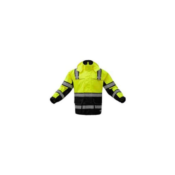 Gss Safety GSS Safety 6501 Rain Coat, Class 3, Lime/Black, L/XL 6501-L/XL - main